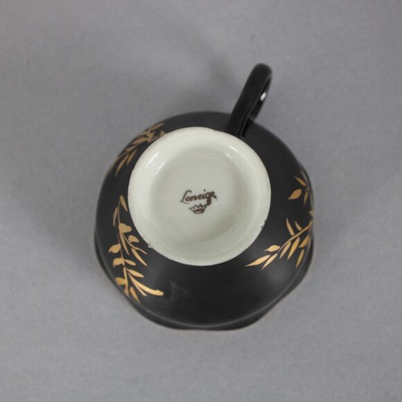 Loreiga Teacup With Saucer Black Gold Porcelain Teacup With Saucer - Picture 10 of 12